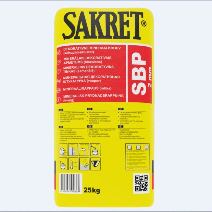 SAKRET SBP 2мм декоративная штукатурка (творожок) 25кг